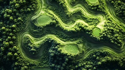 topographic golf terrain abstract background