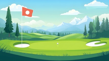 golf tournament banner background flat vector style