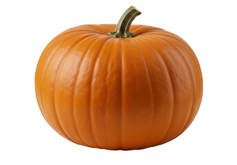 Obraz premium Vibrant orange pumpkin with smooth texture, isolated on a black background, ideal for autumn themes