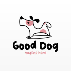 Dog logo design concept template vector