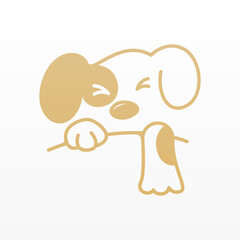 Dog logo design concept template vector
