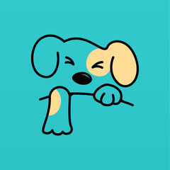 Dog logo design concept template vector