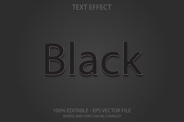 Black 3d editable text effect