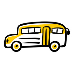 Yellow School Bus Icon: Student Transportation, Back to School & Education. Ideal for Kids' Commute, Safety & Academic Journey Graphics.