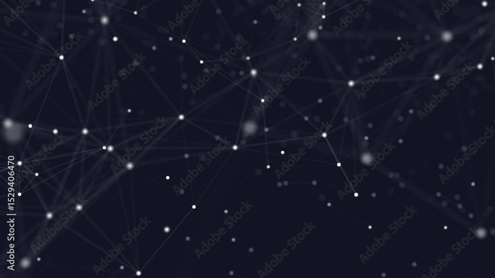 Poster abstract digital network of connected dots representing global data connection and technology