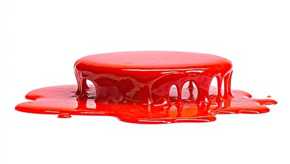 Red liquid dripping and pooling