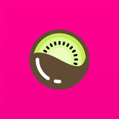 Kiwi fruit logo design concept template
