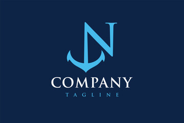 letter N anchor logo