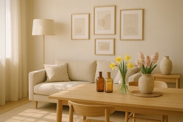 Elegant Monochrome Minimalist Living Room