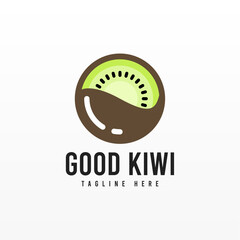 Kiwi fruit logo design concept template