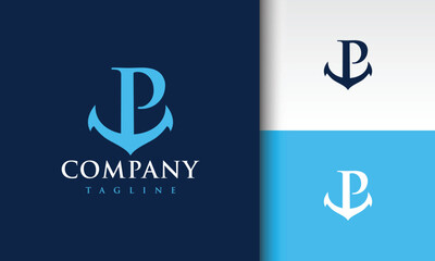 letter P anchor logo