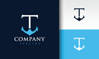 letter T anchor logo