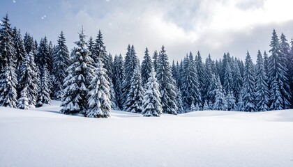 Fototapeta premium Snowy Forest Winter Landscape.