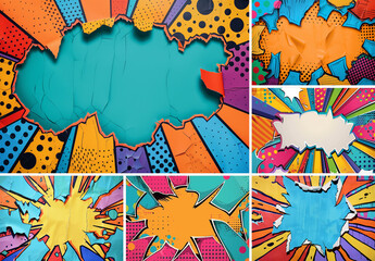9 Cartoon Comic Book Style Background Collection