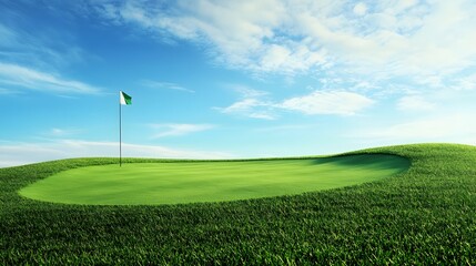 minimal golf green field and flag background