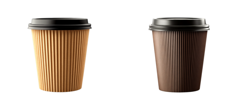 Coffee cups for takeout use isolated set on transparent background