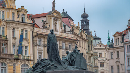 Fototapeta premium Monument to Jan Hus on the Old Town Square in Prague.