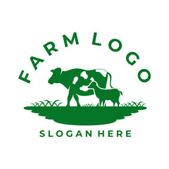 Farm simple logo design icon template. Farm logo design vector