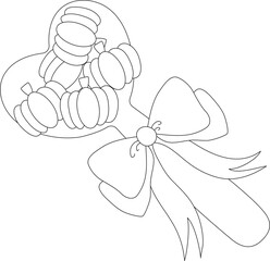 Pumpkin Mirror with Ribbon Coloring Page

