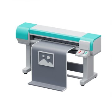 3d large format printer icon isolated on white background