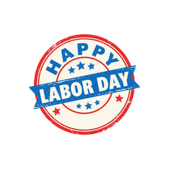 Happy labor day usa red blue text graphic