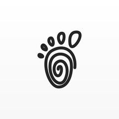 Foot print logo design template