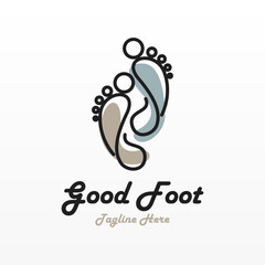 Foot print logo design template