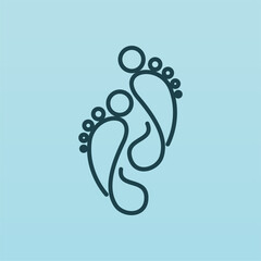 Foot print logo design template