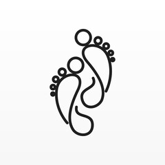 Foot print logo design template