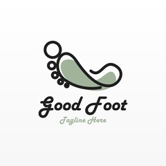 Foot print logo design template