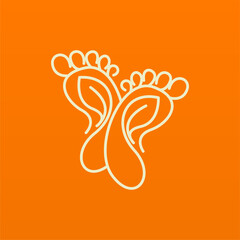 Foot print logo design template