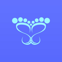 Foot print logo design template