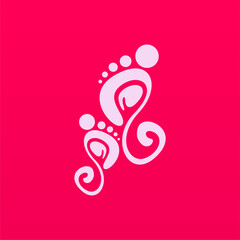 Foot print logo design template