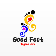 Foot print logo design template