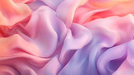 Obraz premium Abstract render of flowing fabric in soft pastel colors with elegant fluid movement