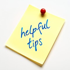 Yellow sticky note with handwritten "Helpful Tips