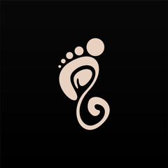 Foot print logo design template