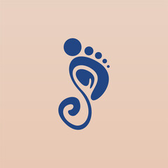 Foot print logo design template