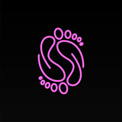 Foot print logo design template
