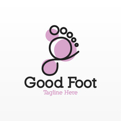 Foot print logo design template