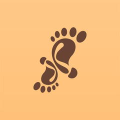 Foot print logo design template