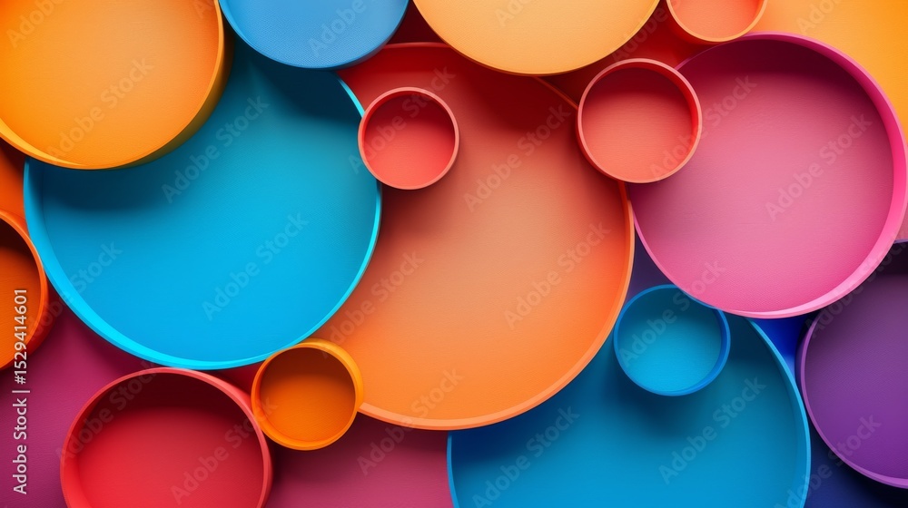 Poster a vibrant display of multi-colored circles creates an eye-catching abstract artwork, blending artist