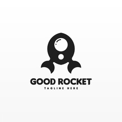 Rocket space craft logo design concept template