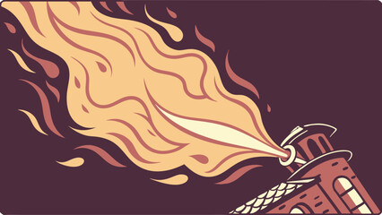 Obraz premium vector illustration of a burning fire
