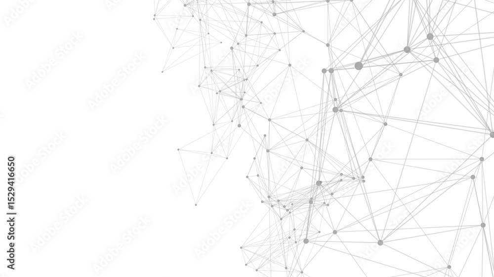 Poster abstract geometric network connection structure on white background futuristic data visualization