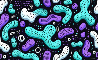 Abstract pattern of vibrant, organic shapes