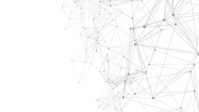 Abstract geometric network connection structure on white background futuristic data visualization - Powered by Adobe