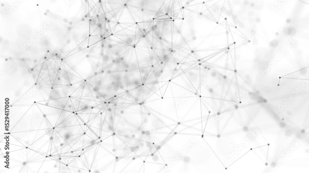 Poster abstract digital network of connected dots and lines on a white background