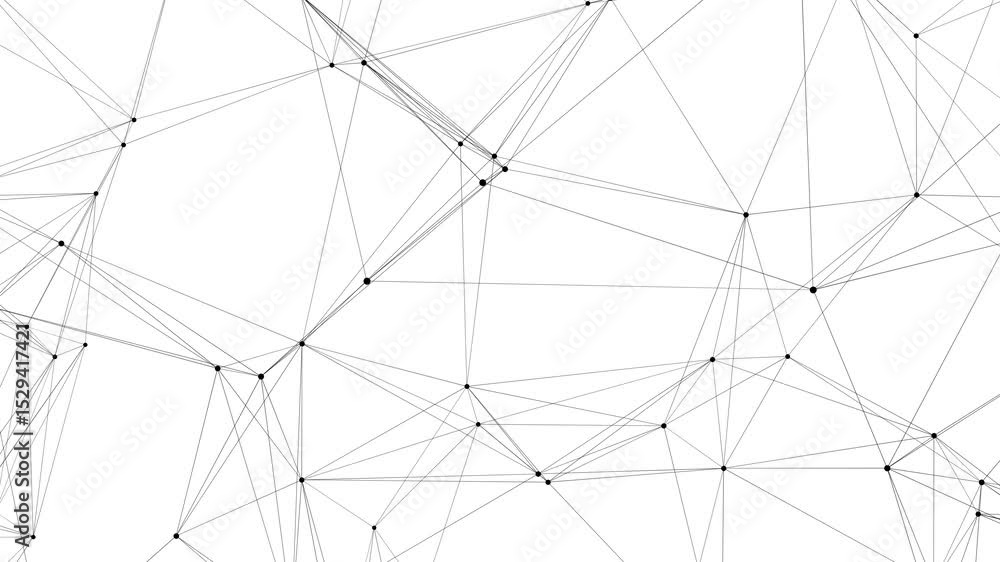 Aufkleber abstract digital network connection graphic with lines and dots on white background