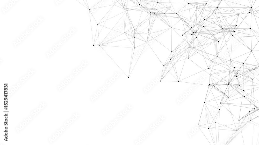 Poster abstract network connection illustration depicting digital technology and interconnectivity on a whi